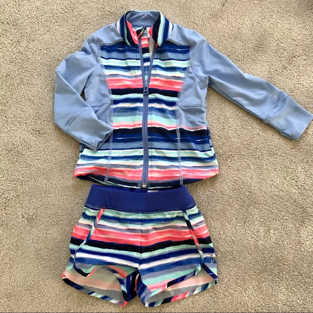 Gymboree zip up jacket and shorts